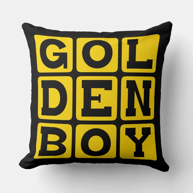 Golden Boy Throw Pillow (Front)