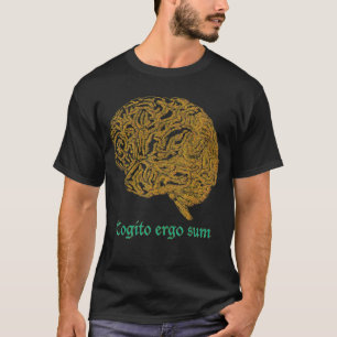 Golden Brain I think therefore I am Philosopher De T-Shirt