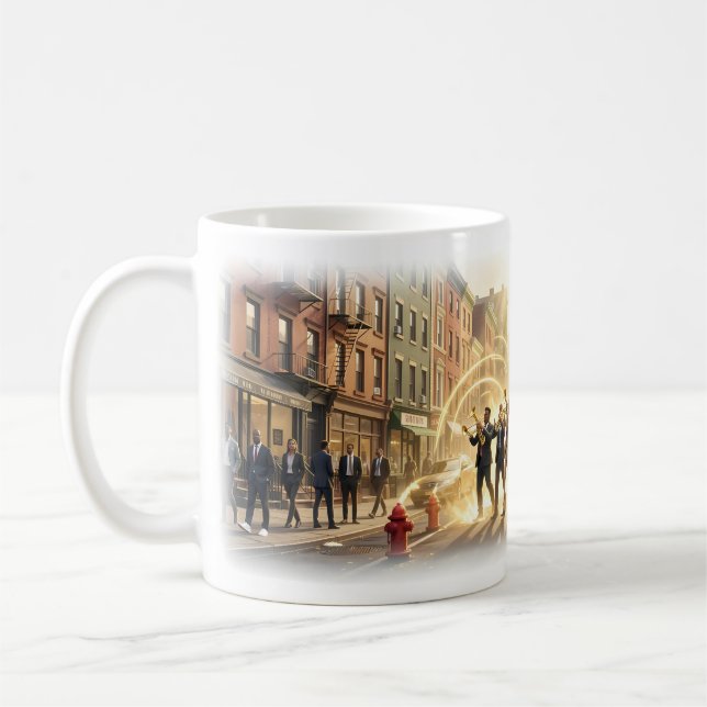 Golden Brass Courage Urban Dragon Mug (Left)