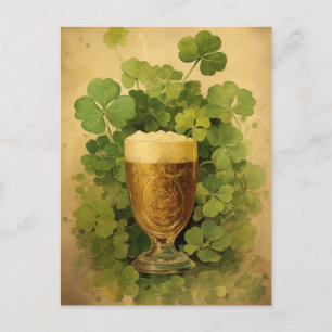 Golden Brew Bliss St. Patrick’s Day  Holiday Postcard