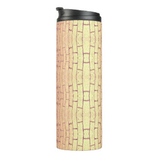 Golden Brick Wall – Symmetrical Architectural Patt Thermal Tumbler