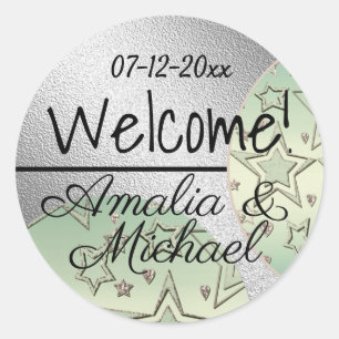 Golden bronze gradient textured blush colour classic round sticker