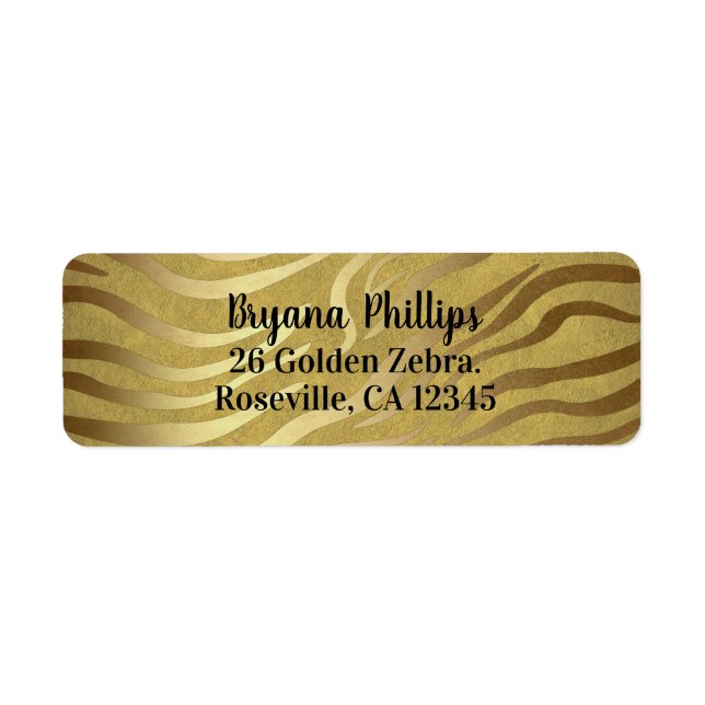 Golden Bronze Zebra Print Jungle Safari Glam (Front)