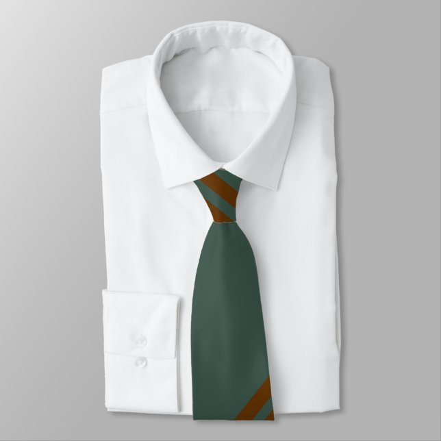 Golden Brown and Green Cyan Tie (Tied)