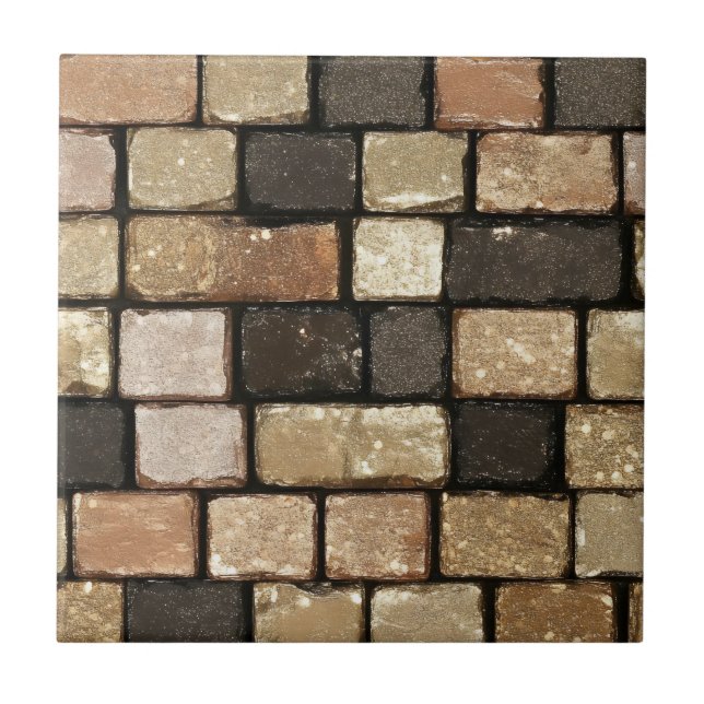 Golden Brown Brick Pattern Tile (Front)