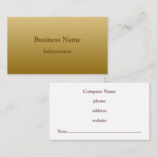 Golden Brown Business Card (Front/Back)