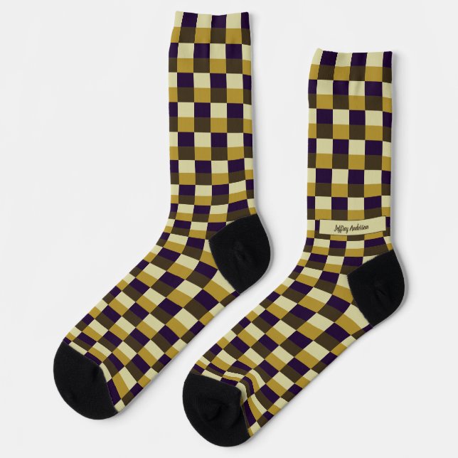 Golden Brown Colour Combination Socks (Left)