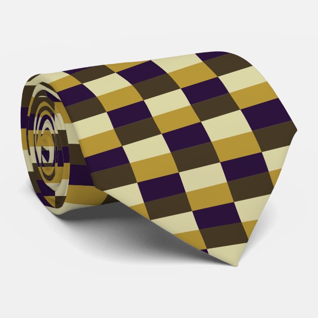 Golden Brown Colour Combination Tie (Rolled)