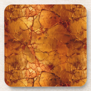 Golden Brown Cracked Textures Coaster