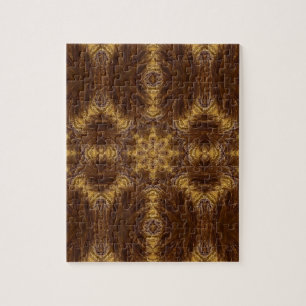 Golden Brown Geometric Art Jigsaw Puzzles