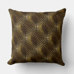 Golden brown grille looking inflated or puffed throw pillow