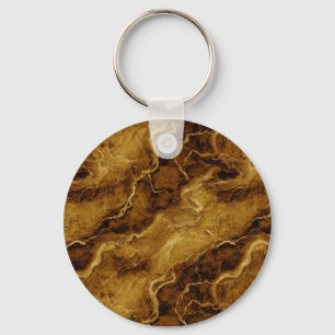 Golden Brown Marble Texture Keychain