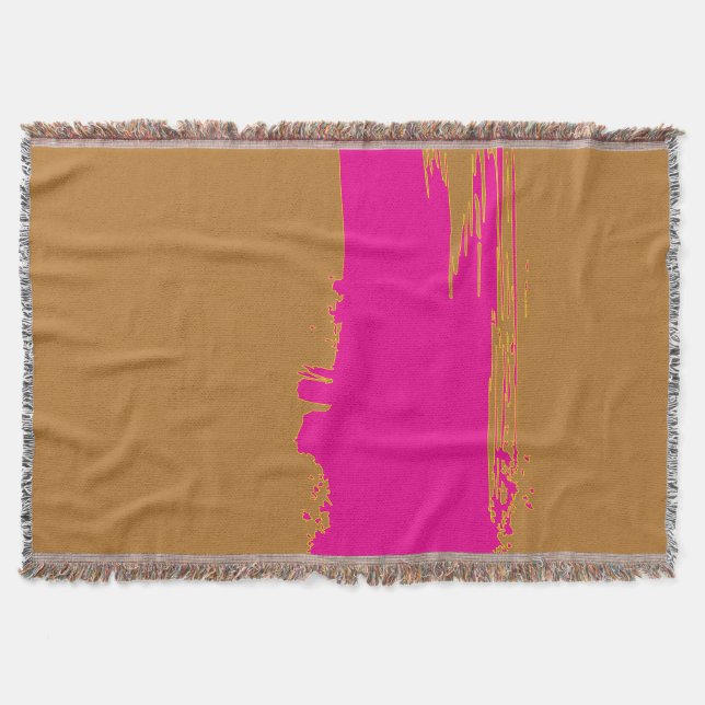 Golden Brown  PinkSplashThrow Blanket (Front)