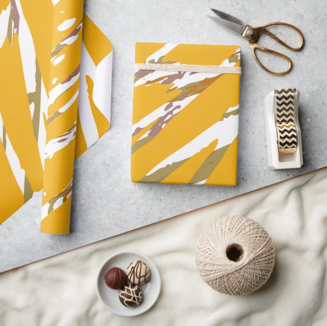Golden Brush Elegance Wrapping Paper (Crafts)
