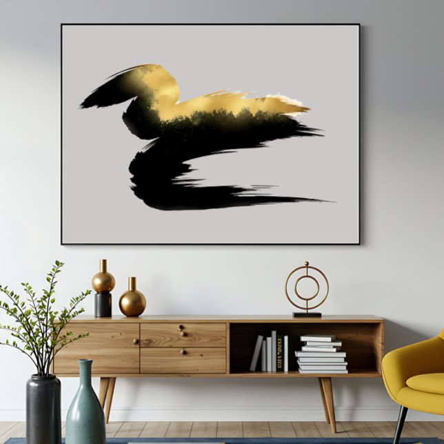 Golden Brushstroke Abstract Art Poster (Creator Uploaded)