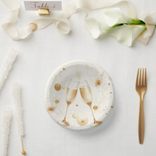 Golden Bubbles Paper Bowls Plate