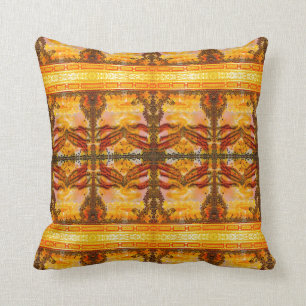 Golden Buddha Art Pillow by Deprise