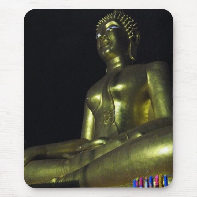 Golden Buddha at Night Mouse Pad (Front)