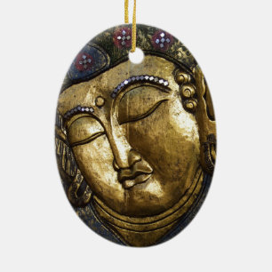 Golden Buddha Blessing Inspirational Love Ceramic Ornament