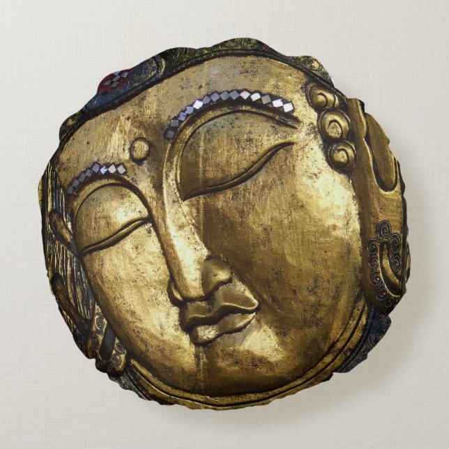 Golden Buddha Blessing Inspirational Pillow (Back)