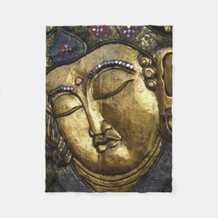 Golden Buddha Blessing Meditation Fleece Blanket