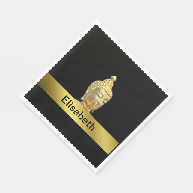 golden buddha in black paper napkins (Corner)