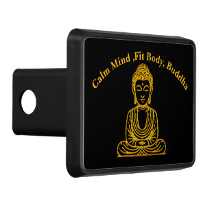 Golden Buddha in Peaceful Pose Trailer Hitch Cover