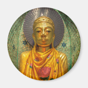 Golden Buddha In Temple Magnet