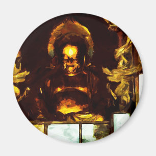 Golden Buddha Kyoto Japan Abstract Impressionism Magnet