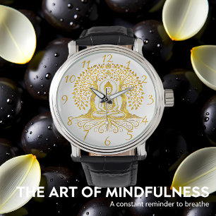 Golden Buddha Meditating Among Trees Watch