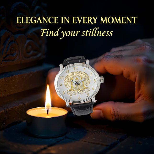 Golden Buddha Meditating Among Trees Watch (Creator Uploaded)