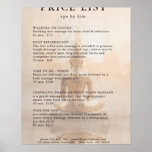 Golden Buddha Salon Price List Poster