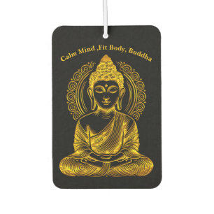 Golden Buddha Sculpture in Serene Meditation Pose Air Freshener