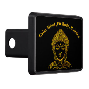 Golden Buddha Statue in Calm Setting Trailer Hitch Cover