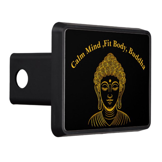 Golden Buddha Statue in Calm Setting Trailer Hitch Cover (Right)