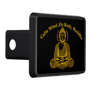Golden Buddha Statue in Meditation Trailer Hitch Cover