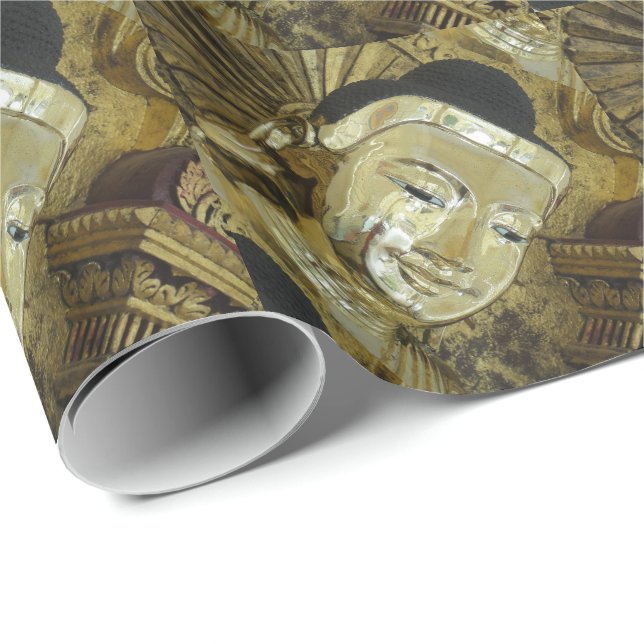 Golden Buddha Statue Inspirational Love Wrapping Paper (Roll Corner)