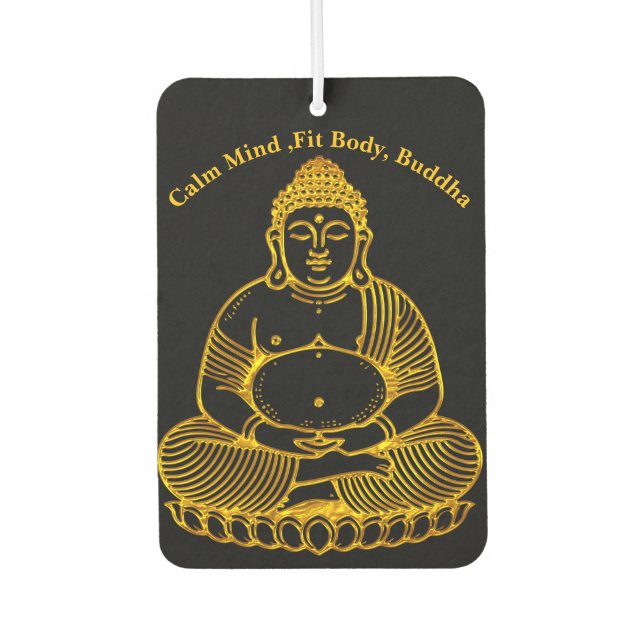 Golden Buddha Statue Meditating in Peaceful Pose Air Freshener (Front)