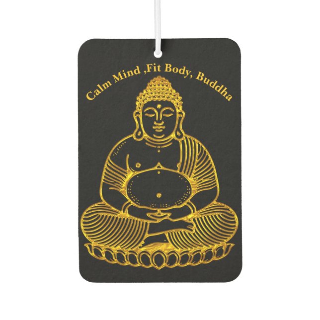 Golden Buddha Statue Meditating in Peaceful Pose Air Freshener (Front)