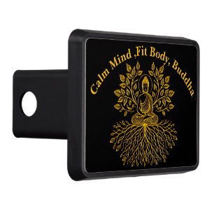 Golden Buddha Surrounded by Nature Trailer Hitch Cover