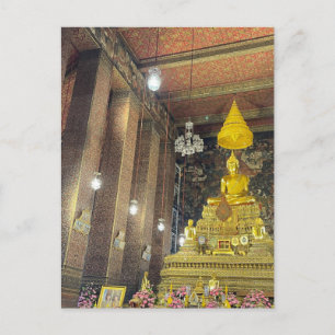 golden buddha wat pho postcard
