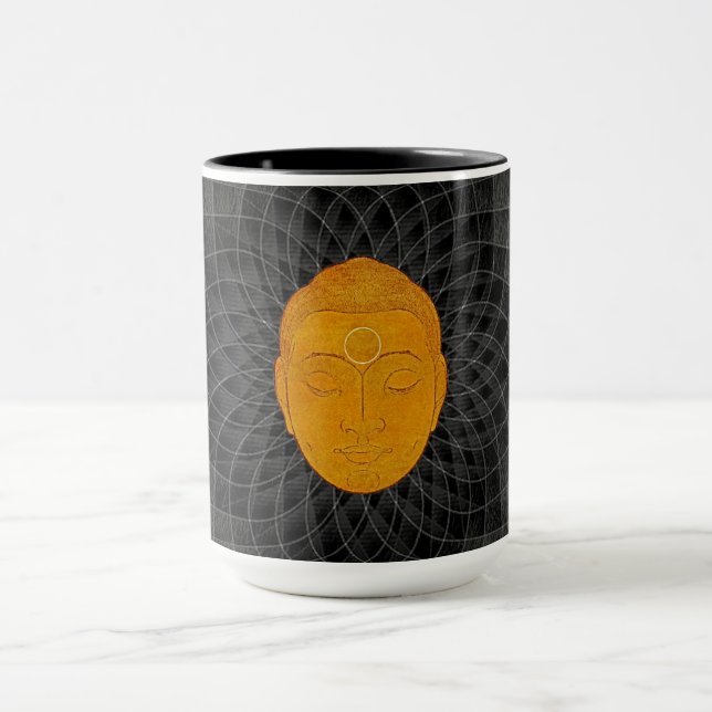 Golden Buddha Zen Mandala Mug (Centre)