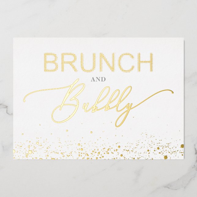 Golden Budget Brunch & Bubbly Quote Bridal Shower (Front)