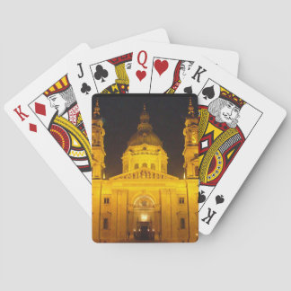 Golden Building at Night Playing Cards