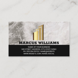 Golden Buildings Logo   Marble Business Card