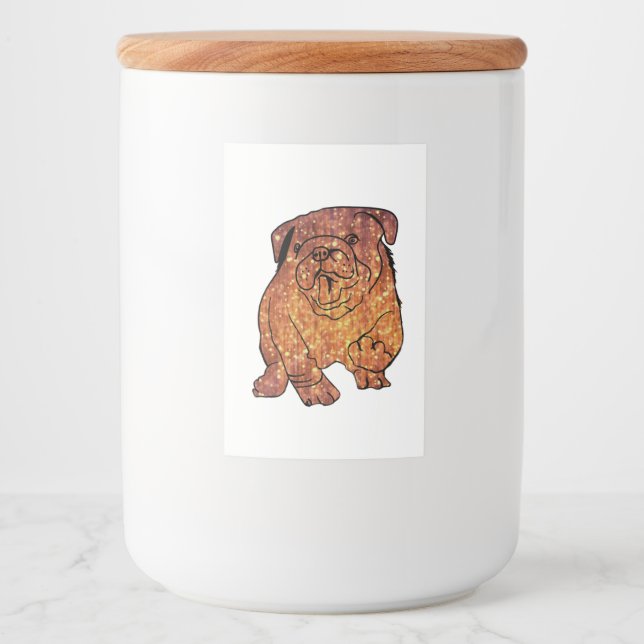 Golden Bulldog Français Custom Conteneur Étiquette (Devant)