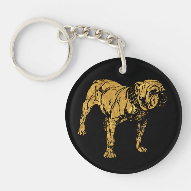 Golden Bulldog Keychain (Front)