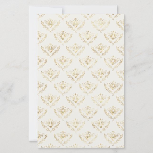 Golden Bumble Bee with a Crown Pattern (Front)