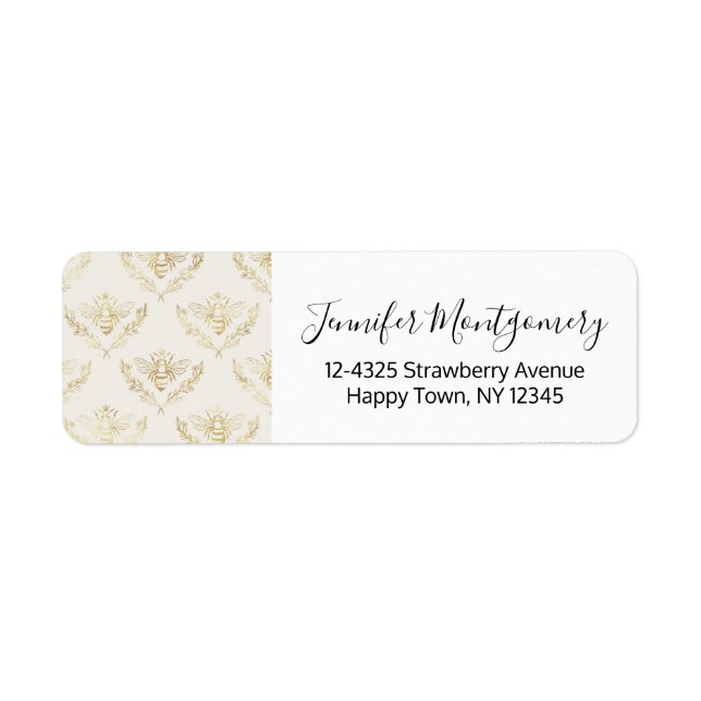 Golden Bumble Bee with a Crown Pattern (Front)