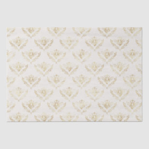 Golden Bumble Bee with a Crown Pattern Tissue Paper